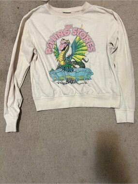 Ardene Cream Rolling Stones Graphic Crewneck Sweater